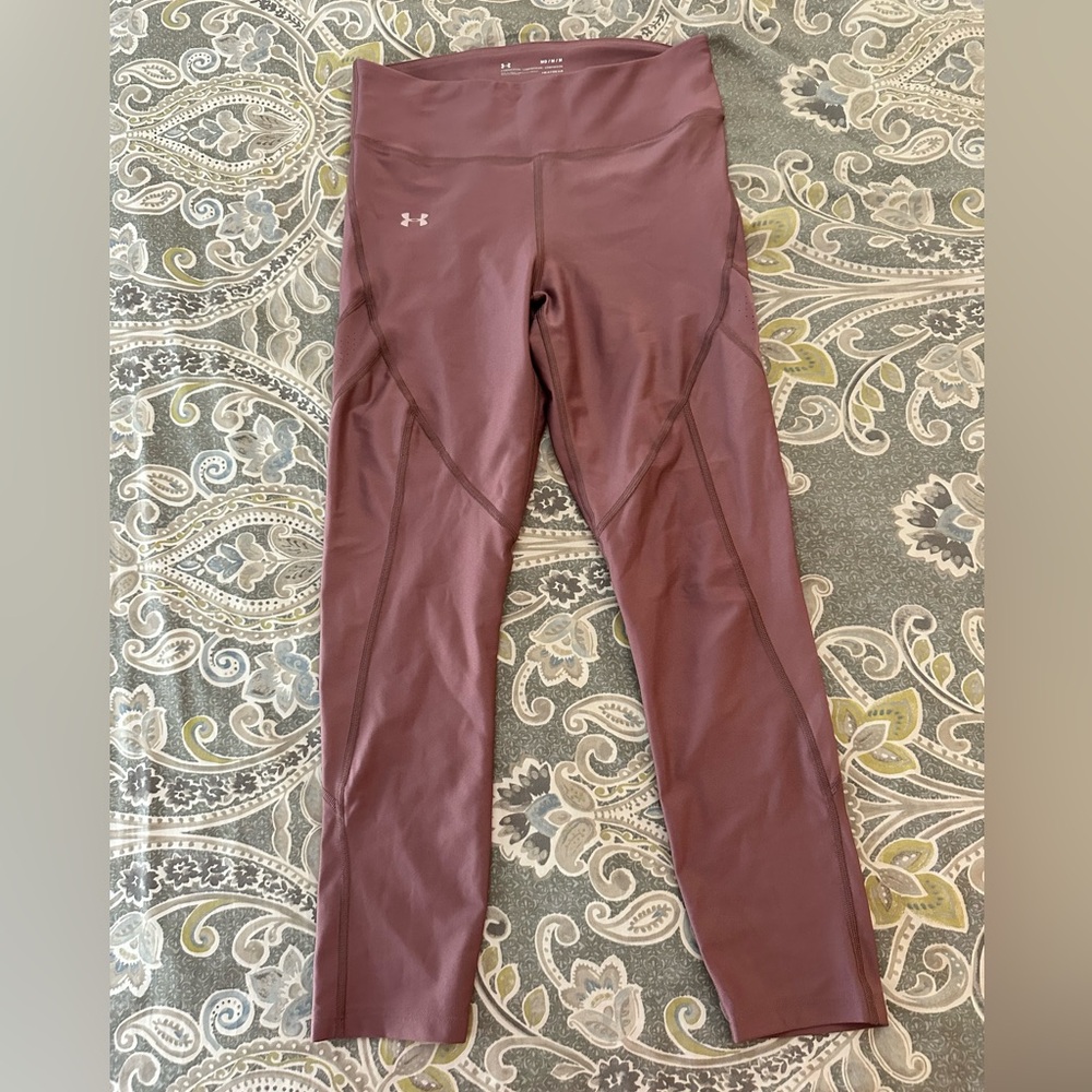 Under Armour Rose Gold Compression Leggings Heatgear Medium